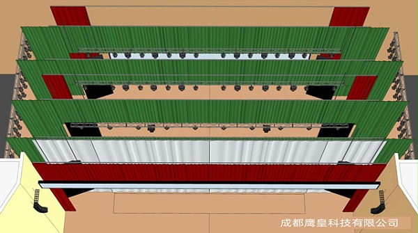 重庆某中学多功能剧场灯光音视频舞台机械设计方案 意昂体育灯光音响工程