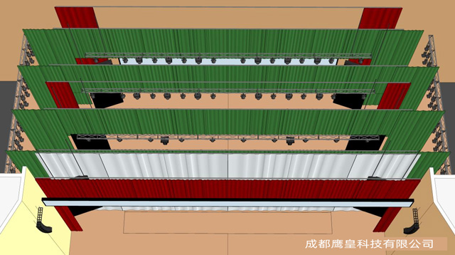 重庆某中学多功能剧场灯光音视频舞台机械设计方案 意昂体育灯光音响工程