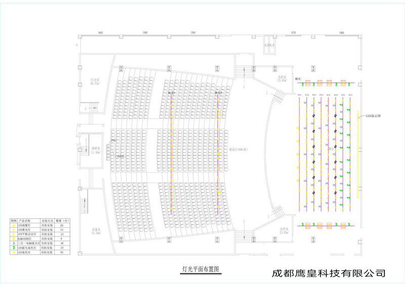 重庆某中学多功能剧场灯光音视频舞台机械设计方案 意昂体育灯光音响工程