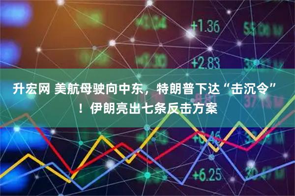 升宏网 美航母驶向中东，特朗普下达“击沉令” ！伊朗亮出七条反击方案